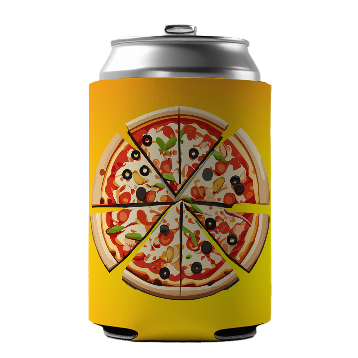 Pizza Sliced Can Cooler Beer Soda Drink Insulated Holder Sleeve Hugger