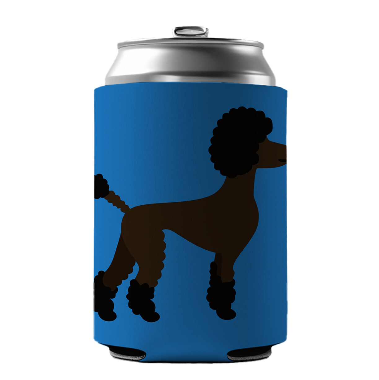 Poodle Silhouette Profile Dog Can Cooler Beer Soda Drink Insulated Holder Sleeve Hugger