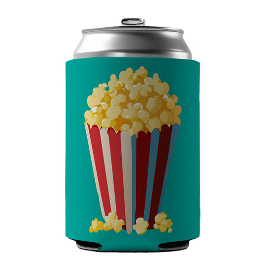 Popcorn Red White Striped Container Can Cooler Beer Soda Drink Insulated Holder Sleeve Hugger