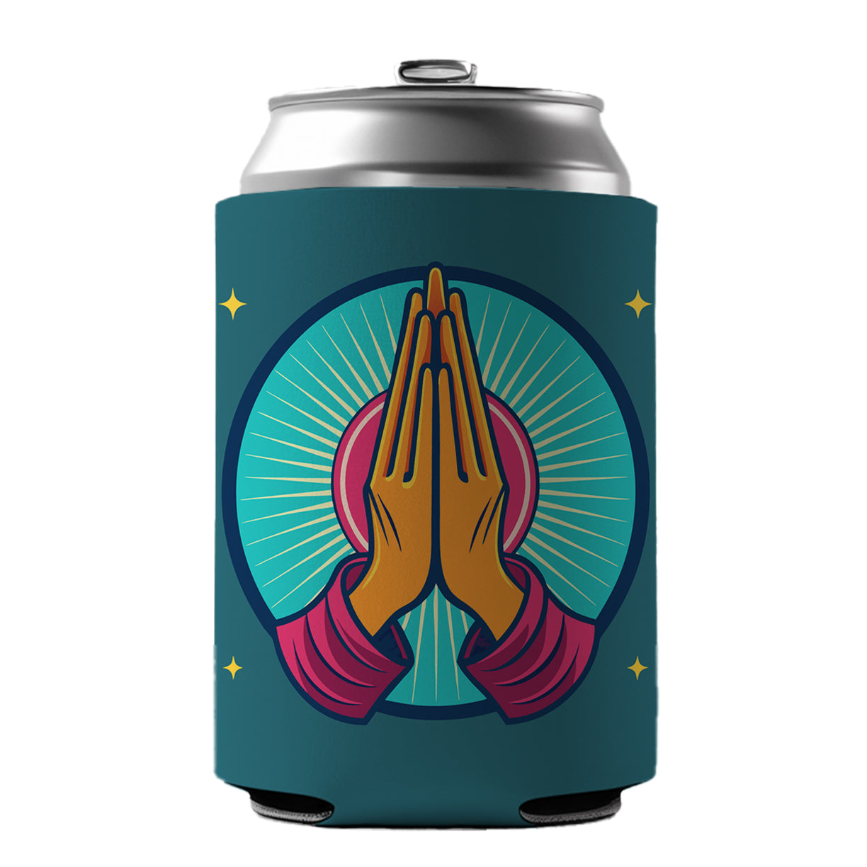 Prayer Praying Pleading Hands Christian Religion Can Cooler Beer Soda Drink Insulated Holder Sleeve Hugger