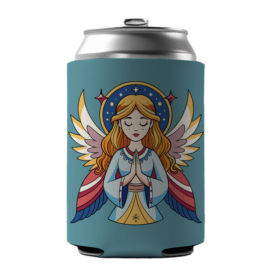 Praying Angel Christian Inspirational Prayer Can Cooler Beer Soda Drink Insulated Holder Sleeve Hugger