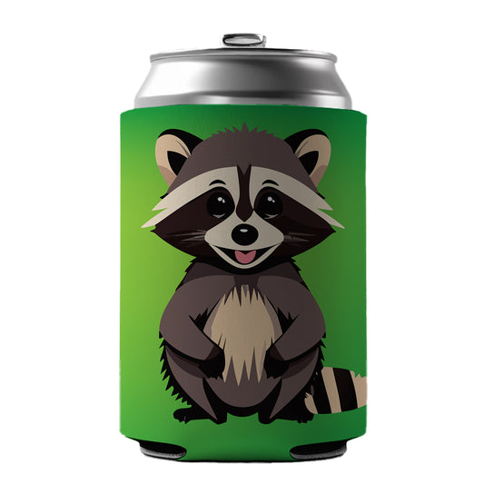 Raccoon Happy Can Cooler Beer Soda Drink Insulated Holder Sleeve Hugger