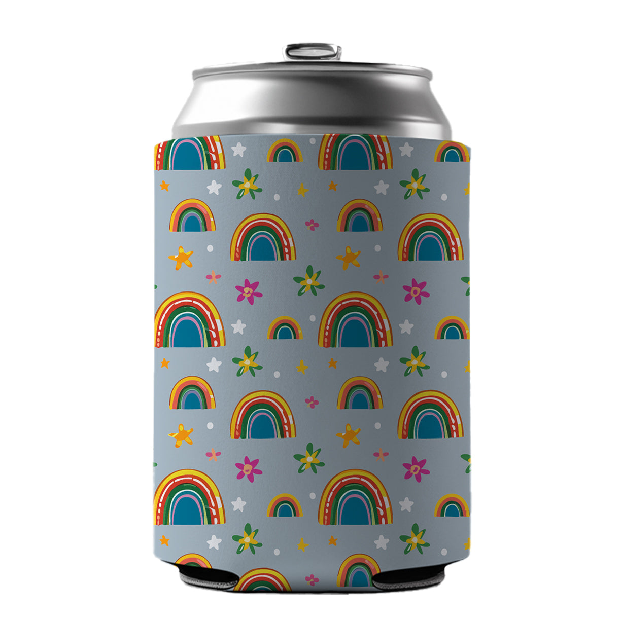 Rainbows and Stars Pattern Can Cooler Beer Soda Drink Insulated Holder Sleeve Hugger
