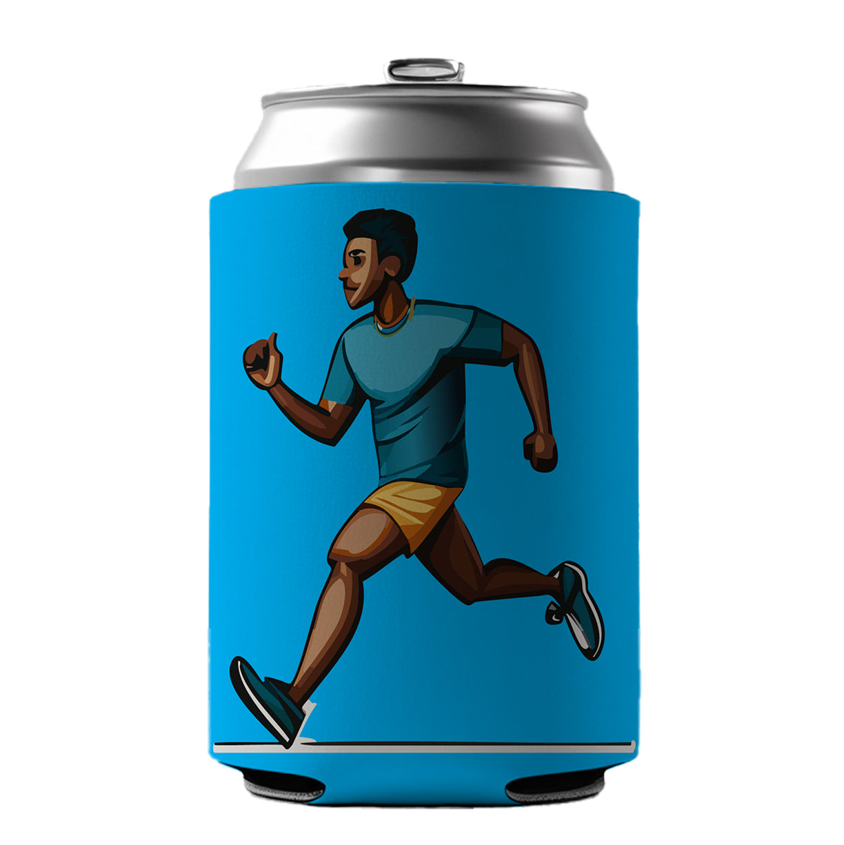 Running Jogging Man Exercise Can Cooler Beer Soda Drink Insulated Holder Sleeve Hugger