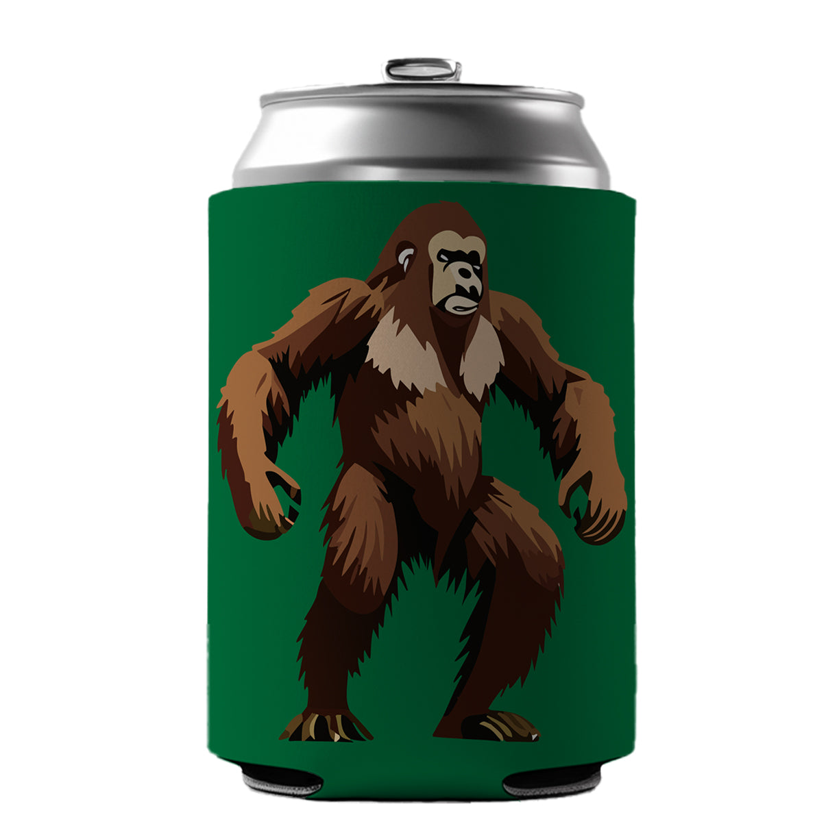Sasquatch Bigfoot Standing Can Cooler Beer Soda Drink Insulated Holder Sleeve Hugger