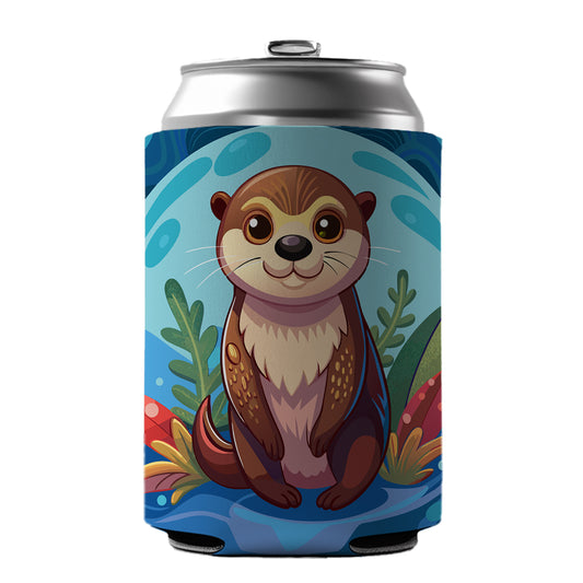 Sea Otter Cute Can Cooler Beer Soda Drink Insulated Holder Sleeve Hugger