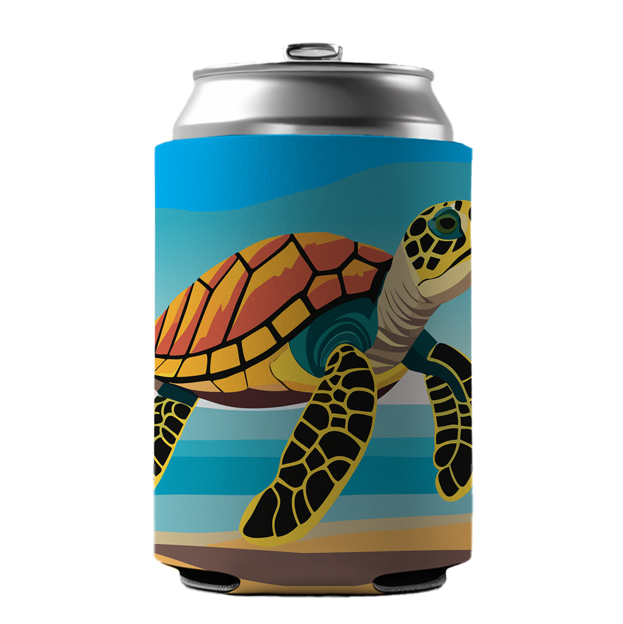 Sea Turtle Swimming Can Cooler Beer Soda Drink Insulated Holder Sleeve Hugger