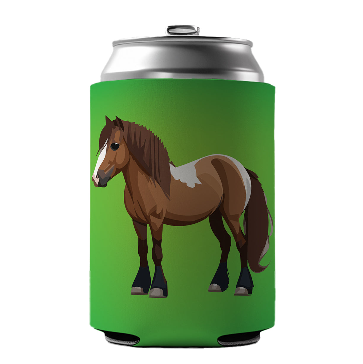 Shetland Pony Horse Standing Can Cooler Beer Soda Drink Insulated Holder Sleeve Hugger
