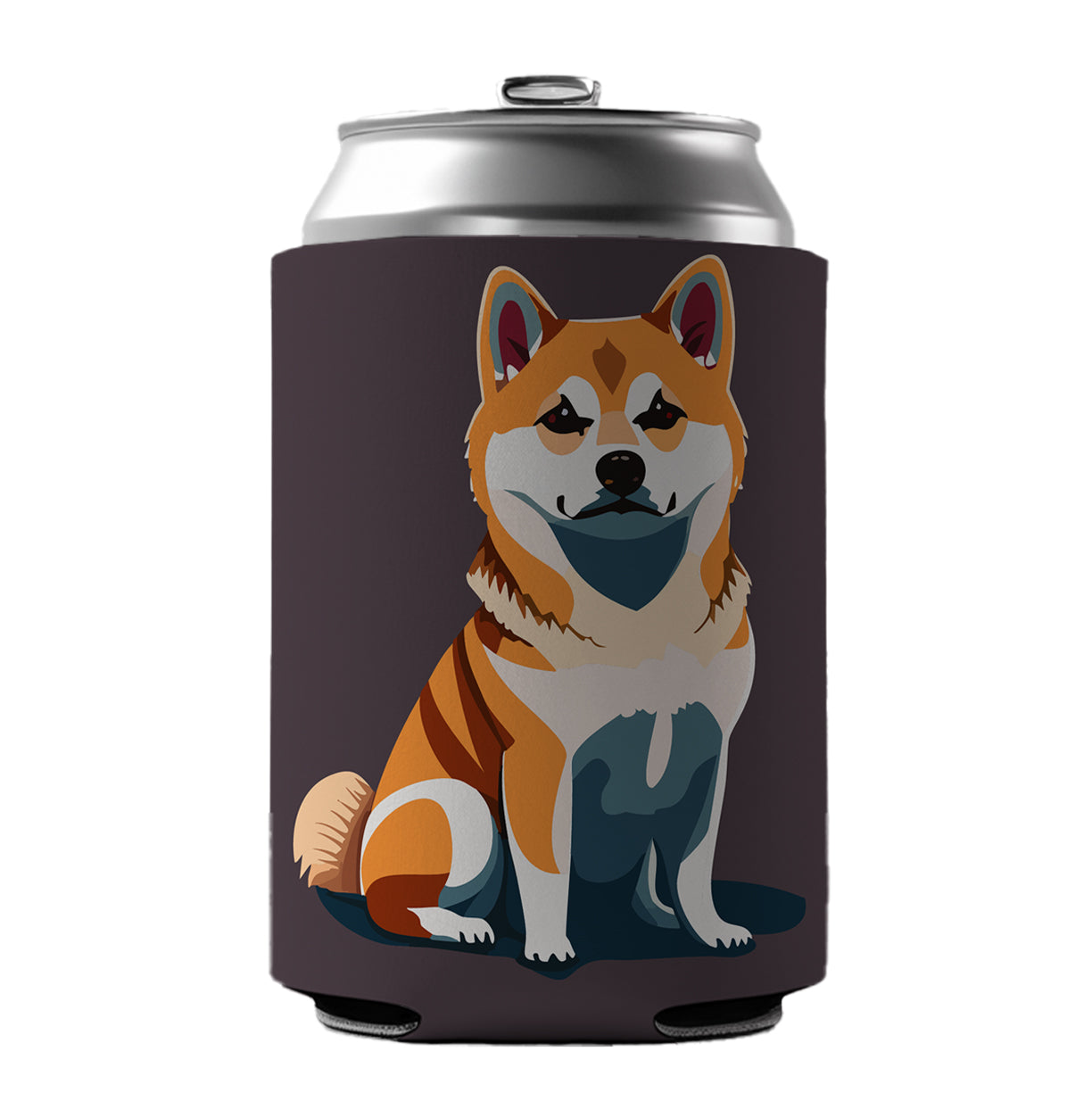 Shiba Inu Dog Sitting Can Cooler Beer Soda Drink Insulated Holder Sleeve Hugger