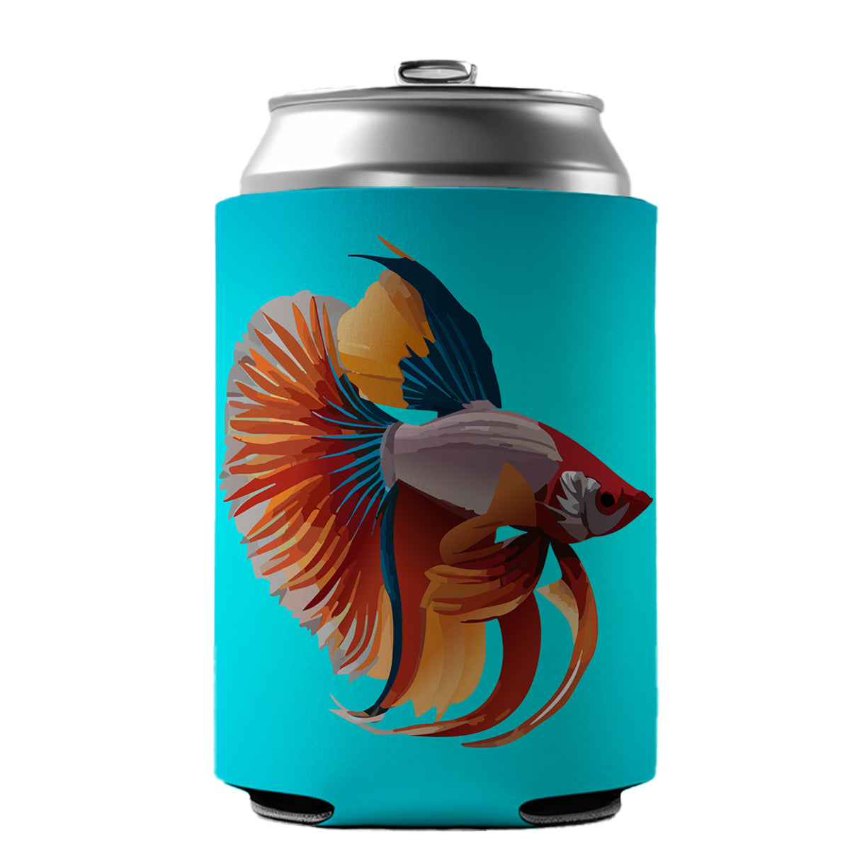 Siamese Fighting Fish Betta Freshwater Can Cooler Beer Soda Drink Insulated Holder Sleeve Hugger