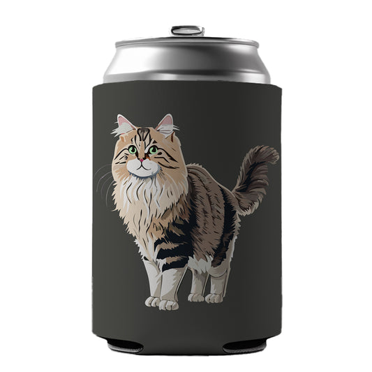 Siberian Cat Standing Can Cooler Beer Soda Drink Insulated Holder Sleeve Hugger