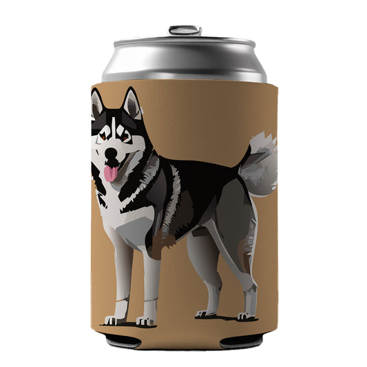 Siberian Husky Dog Standing Can Cooler Beer Soda Drink Insulated Holder Sleeve Hugger