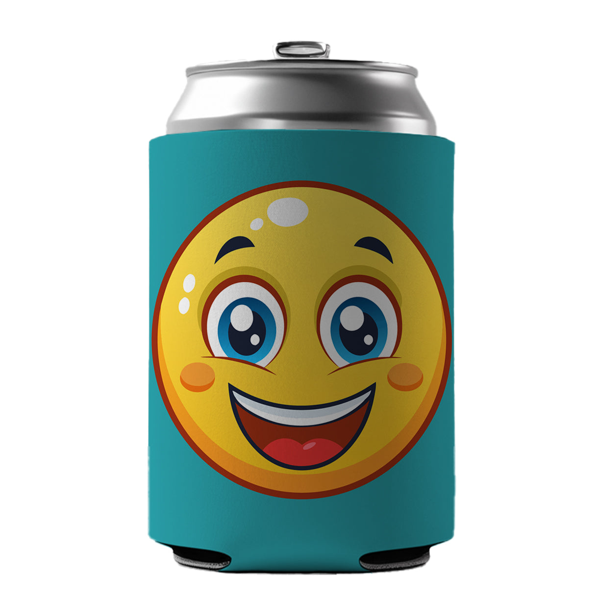 Smiling Face Happy Can Cooler Beer Soda Drink Insulated Holder Sleeve Hugger