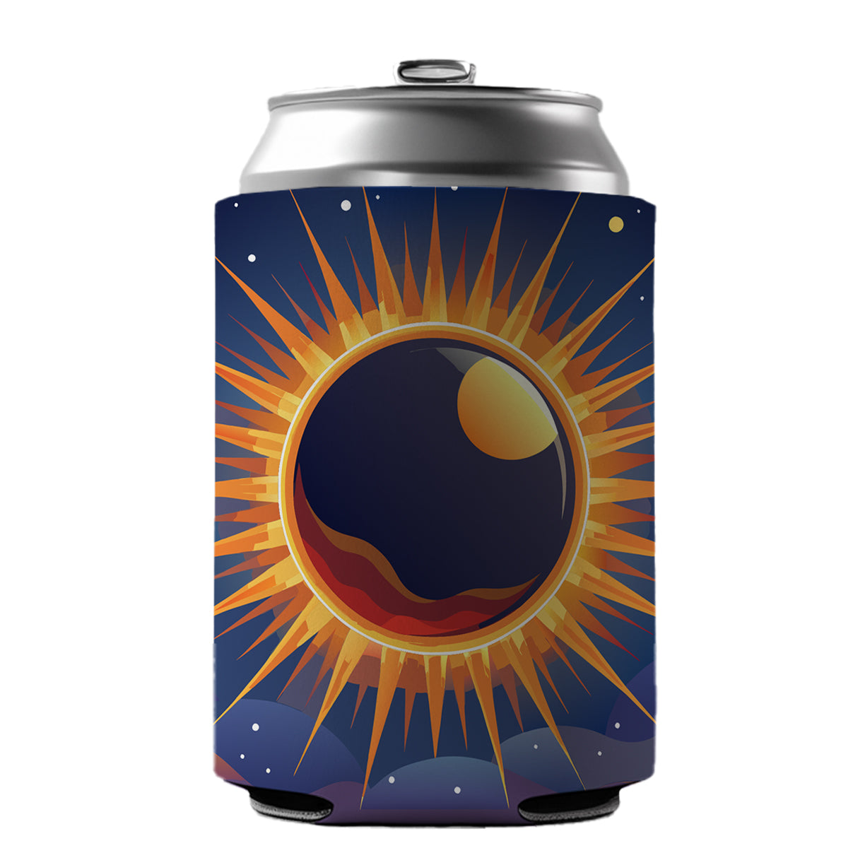 Solar Eclipse Sun Can Cooler Beer Soda Drink Insulated Holder Sleeve Hugger