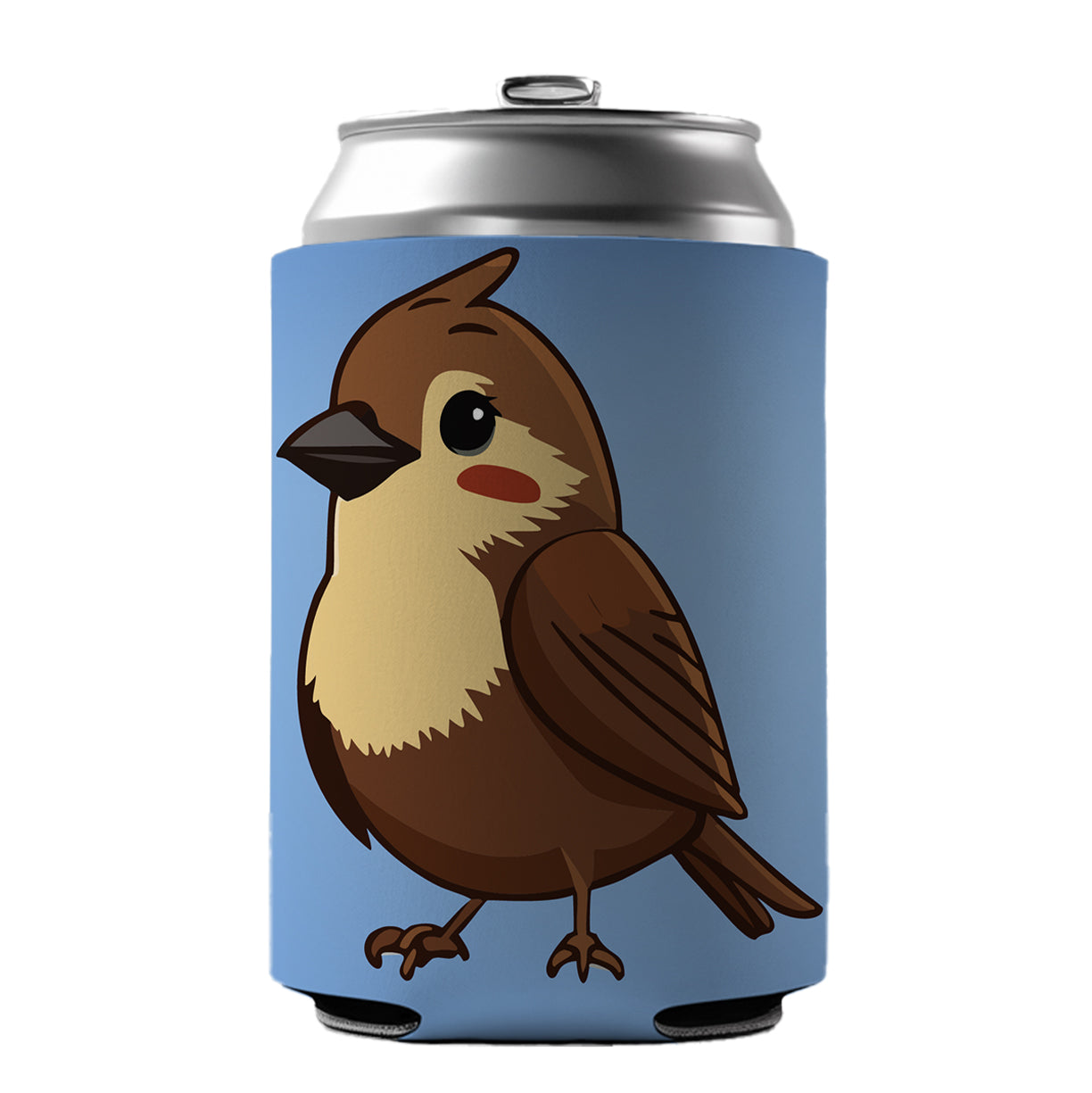 Sparrow Brown Bird Cute Can Cooler Beer Soda Drink Insulated Holder Sleeve Hugger