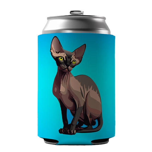 Sphynx Cat Sitting Can Cooler Beer Soda Drink Insulated Holder Sleeve Hugger