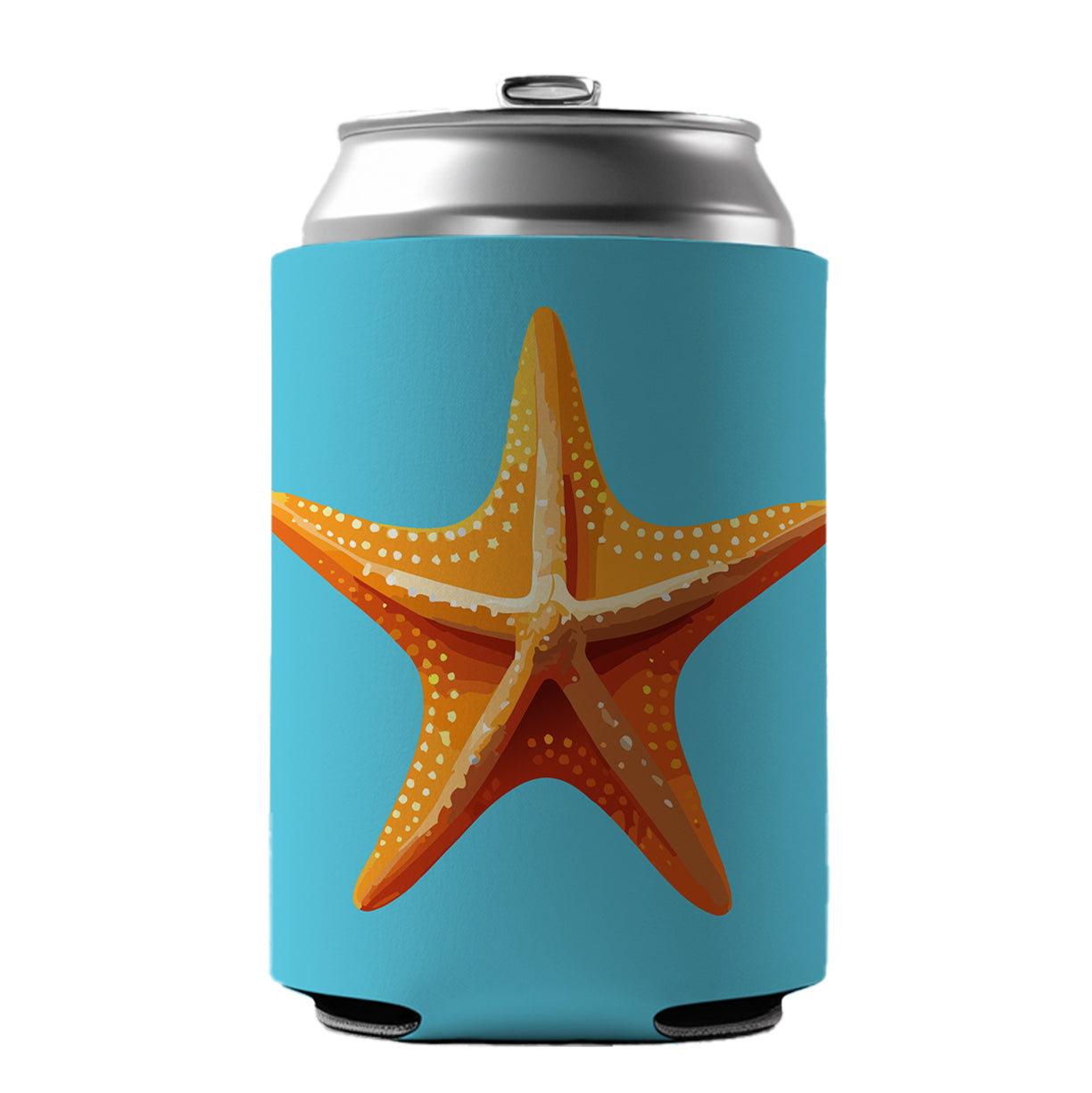 Starfish Star Fish Ocean Animal Orange Can Cooler Beer Soda Drink Insulated Holder Sleeve Hugger