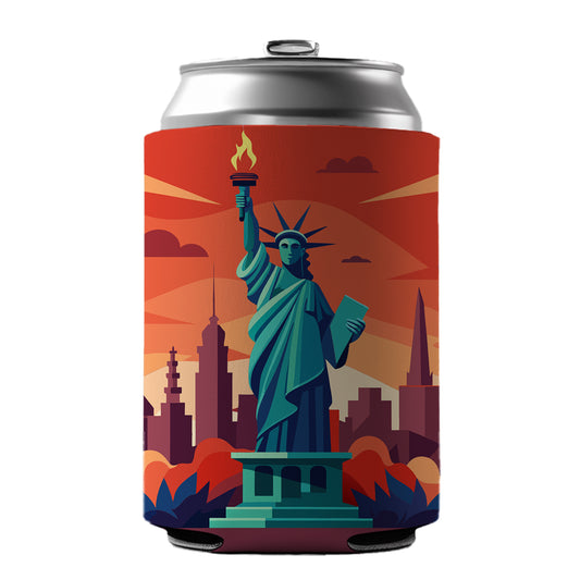 Statue of Liberty Can Cooler Beer Soda Drink Insulated Holder Sleeve Hugger