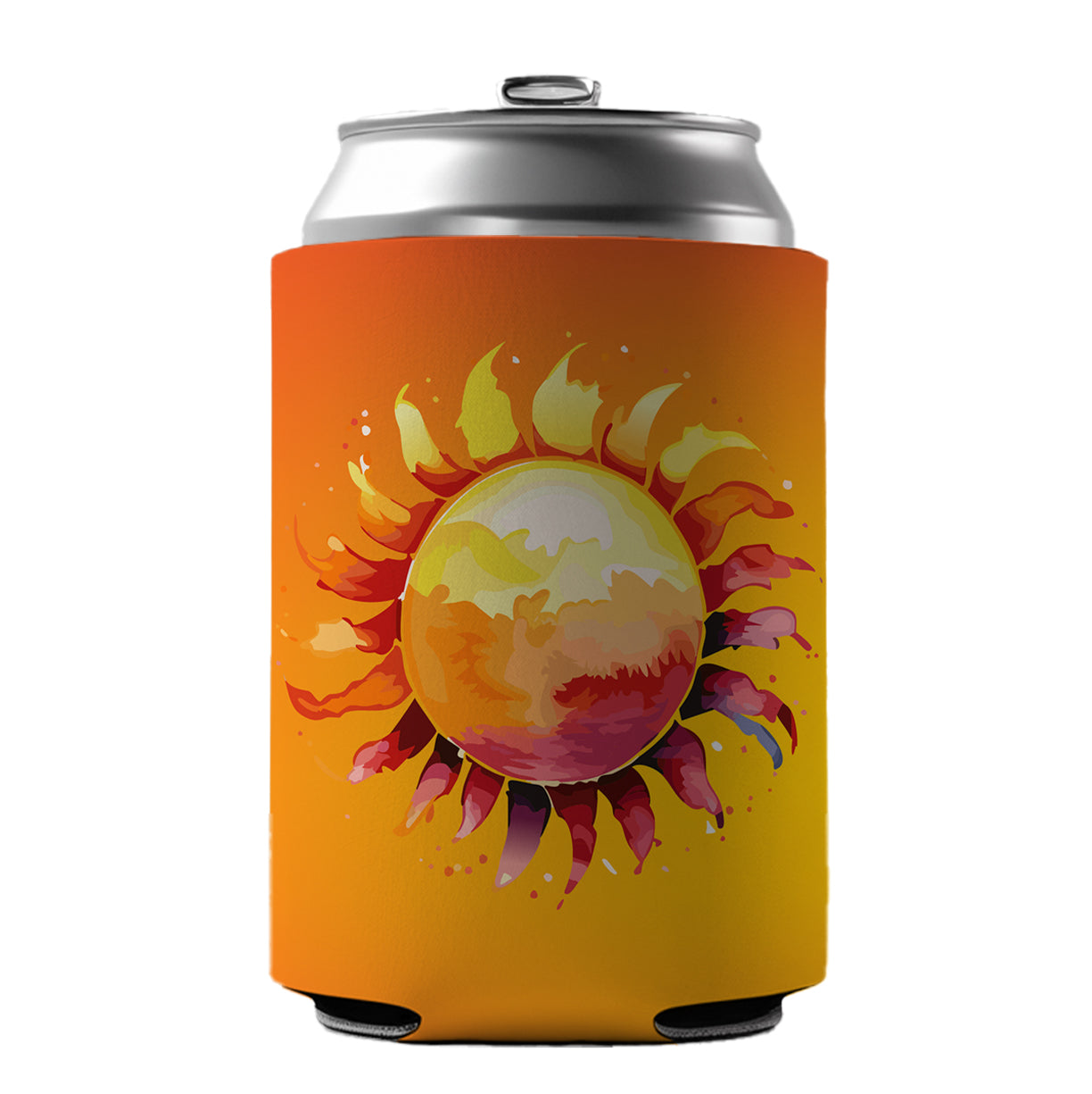 Sun Watercolor Artistic Can Cooler Beer Soda Drink Insulated Holder Sleeve Hugger
