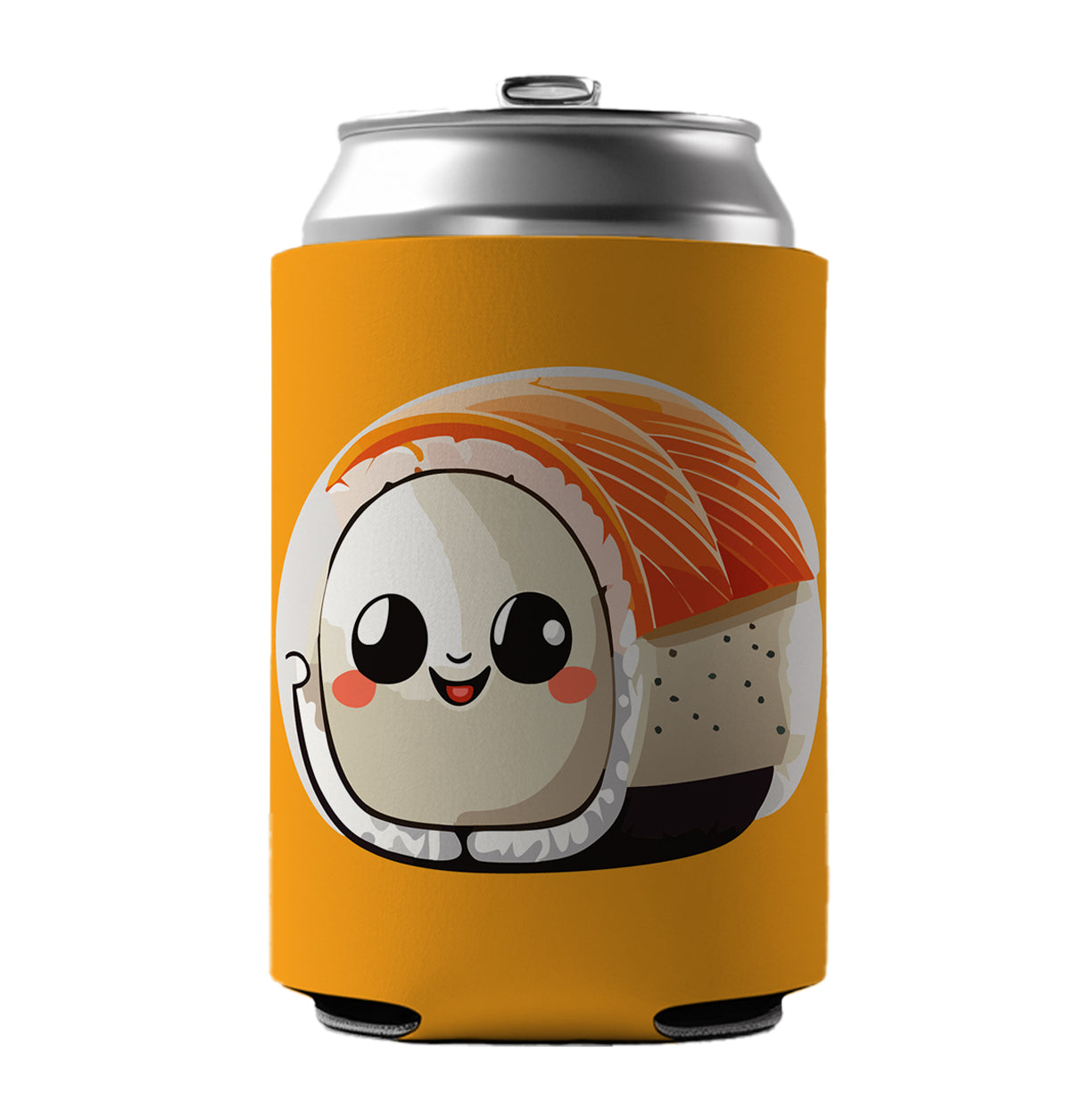 Sushi Roll Cute Chibi Kawaii Funny Food Can Cooler Beer Soda Drink Insulated Holder Sleeve Hugger