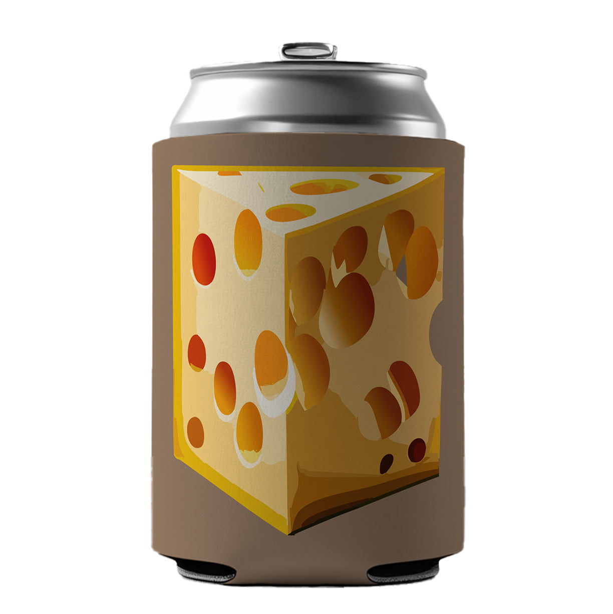 Swiss Cheese Can Cooler Beer Soda Drink Insulated Holder Sleeve Hugger