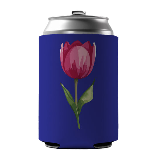 Tulip Flower Pink Watercolor Can Cooler Beer Soda Drink Insulated Holder Sleeve Hugger