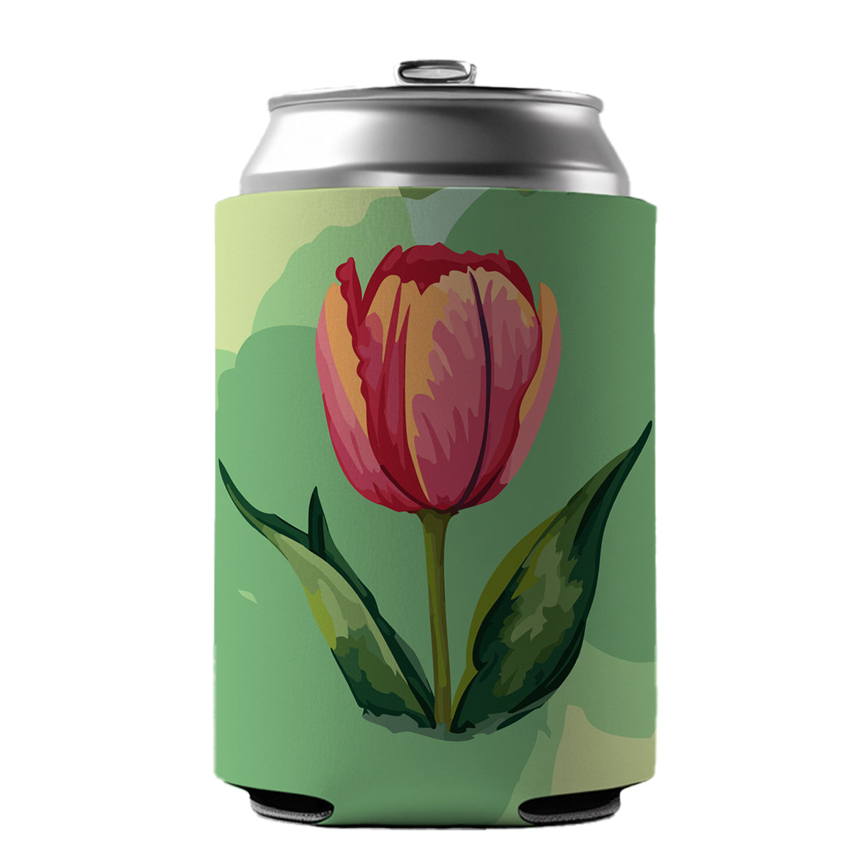 Tulip Flower Watercolor Can Cooler Beer Soda Drink Insulated Holder Sleeve Hugger