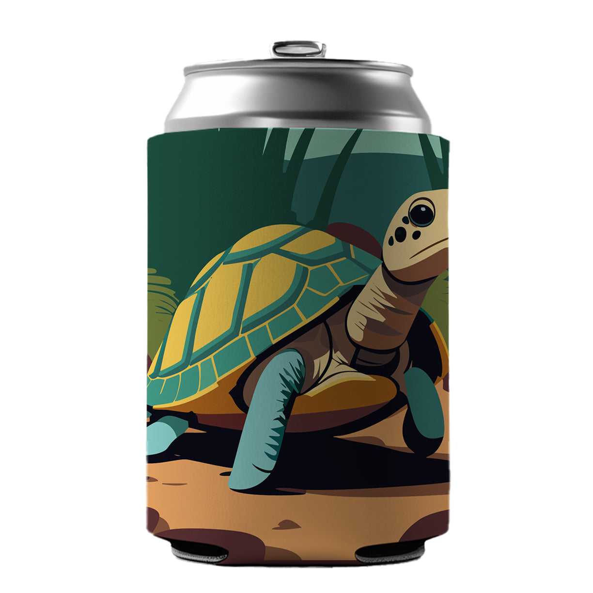 Turtle in the Wild Can Cooler Beer Soda Drink Insulated Holder Sleeve Hugger
