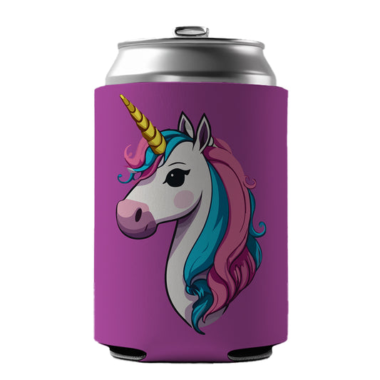 Unicorn Head Beautiful Can Cooler Beer Soda Drink Insulated Holder Sleeve Hugger