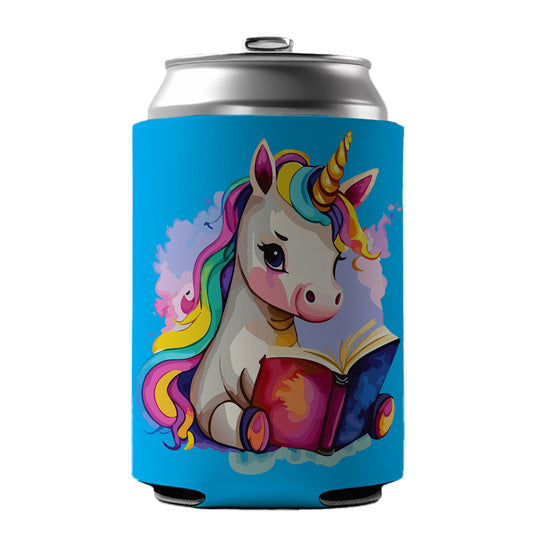 Unicorn Reading Book Reader Can Cooler Beer Soda Drink Insulated Holder Sleeve Hugger