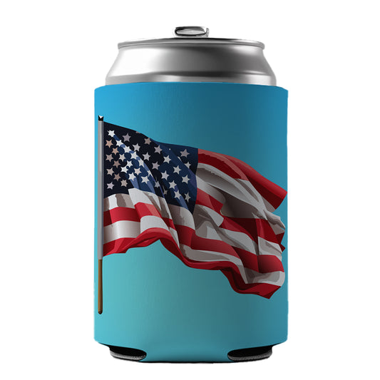 USA Flag American Waving Can Cooler Beer Soda Drink Insulated Holder Sleeve Hugger