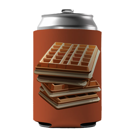 Waffles Stack Breakfast Food Can Cooler Beer Soda Drink Insulated Holder Sleeve Hugger