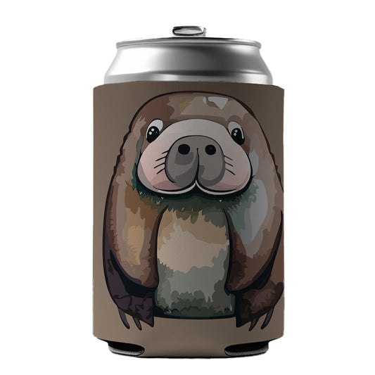 Walrus Cute Watercolor Can Cooler Beer Soda Drink Insulated Holder Sleeve Hugger