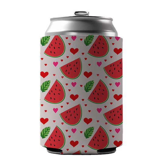 Watermelon Hearts Pattern Can Cooler Beer Soda Drink Insulated Holder Sleeve Hugger