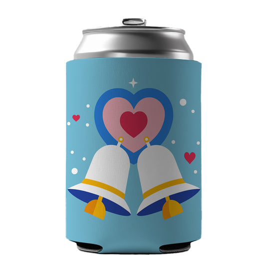 Wedding Bells Heart Love Marriage Can Cooler Beer Soda Drink Insulated Holder Sleeve Hugger