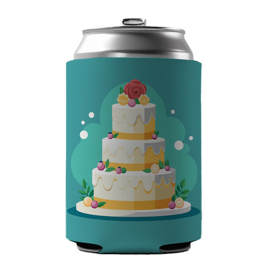 Wedding Cake Marriage Love Anniversary Can Cooler Beer Soda Drink Insulated Holder Sleeve Hugger