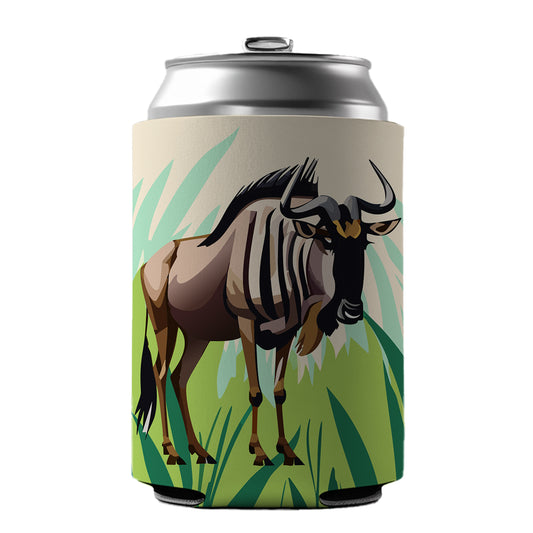 Wildebeest Africa Animal Can Cooler Beer Soda Drink Insulated Holder Sleeve Hugger
