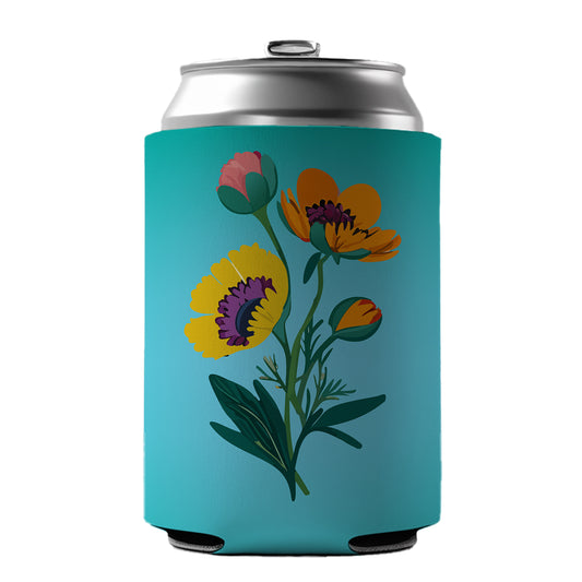 Wildflowers Wild Flowers Spring Nature Can Cooler Beer Soda Drink Insulated Holder Sleeve Hugger
