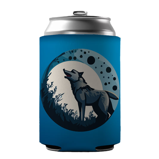 Wolf Howling Night Moon Can Cooler Beer Soda Drink Insulated Holder Sleeve Hugger