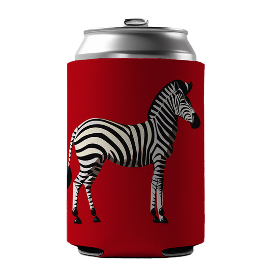 Zebra Standing Profile Can Cooler Beer Soda Drink Insulated Holder Sleeve Hugger