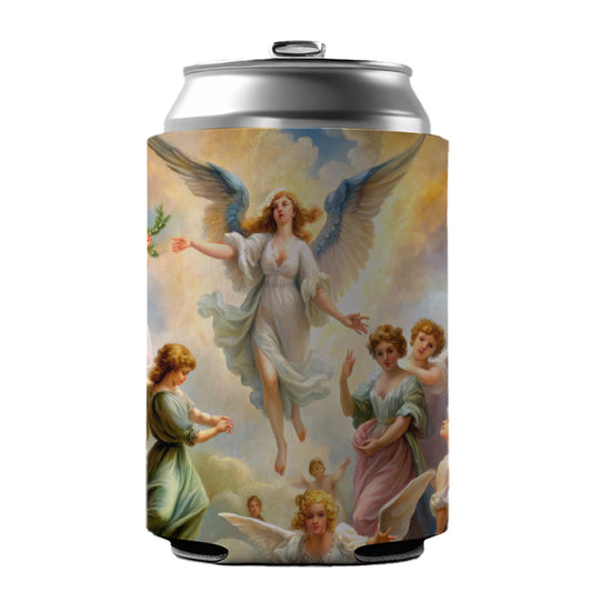 Angels Painting Watercolor Can Cooler Beer Soda Drink Insulated Holder Sleeve Hugger