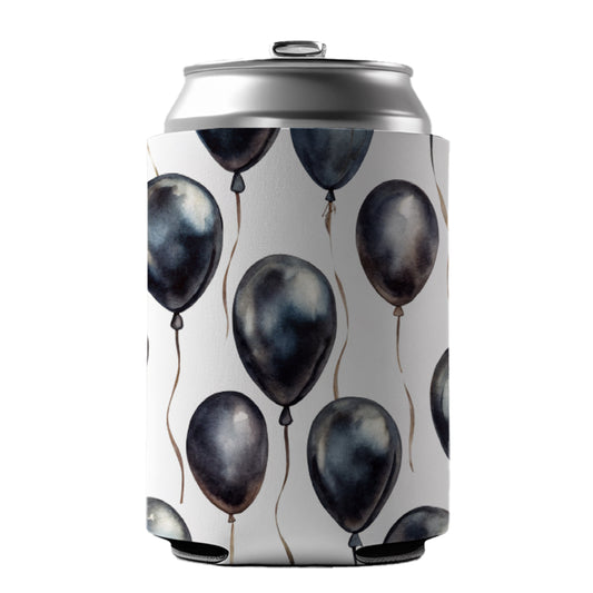 Black Balloons Watercolor Can Cooler Beer Soda Drink Insulated Holder Sleeve Hugger
