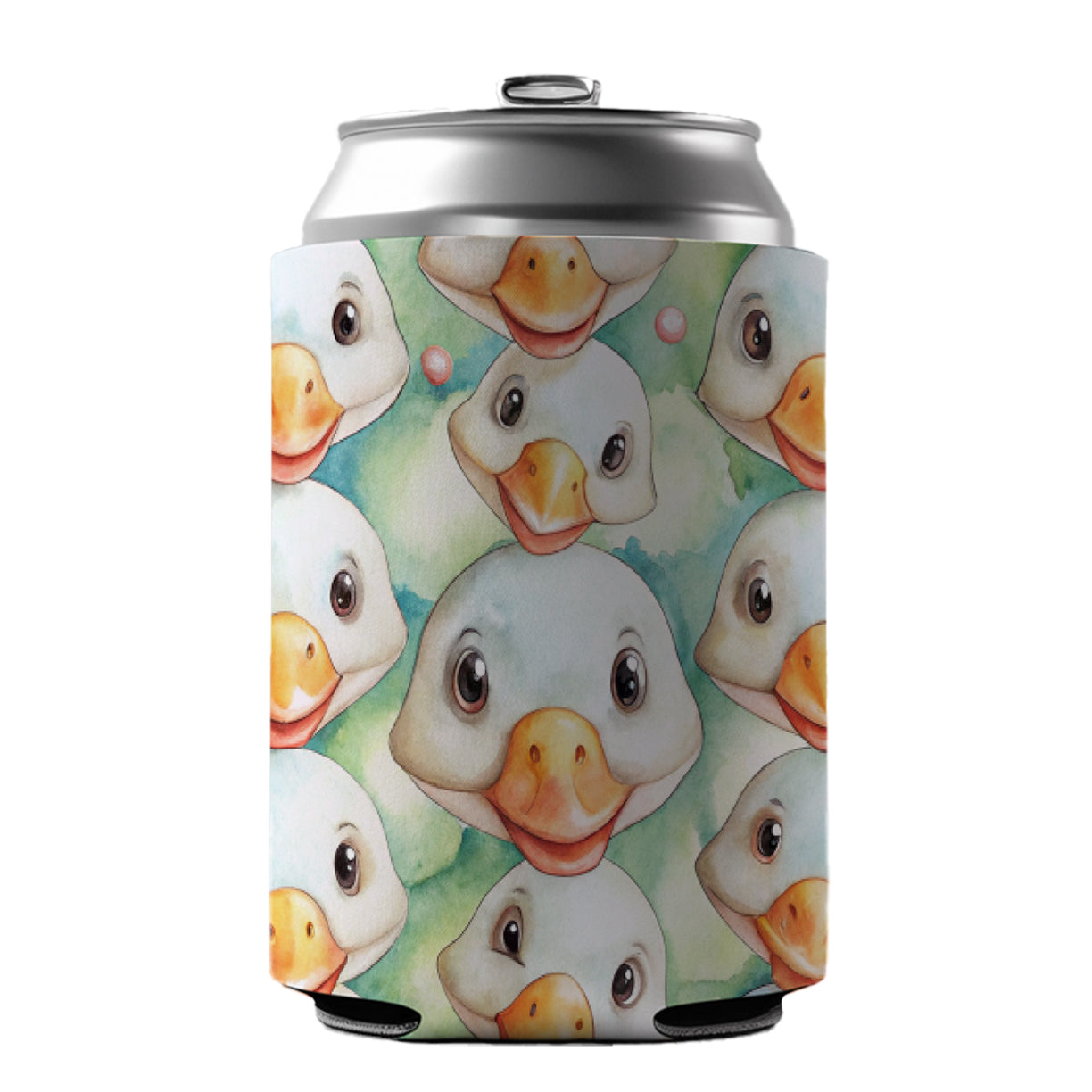 Cute Geese Faces Watercolor Can Cooler Beer Soda Drink Insulated Holder Sleeve Hugger