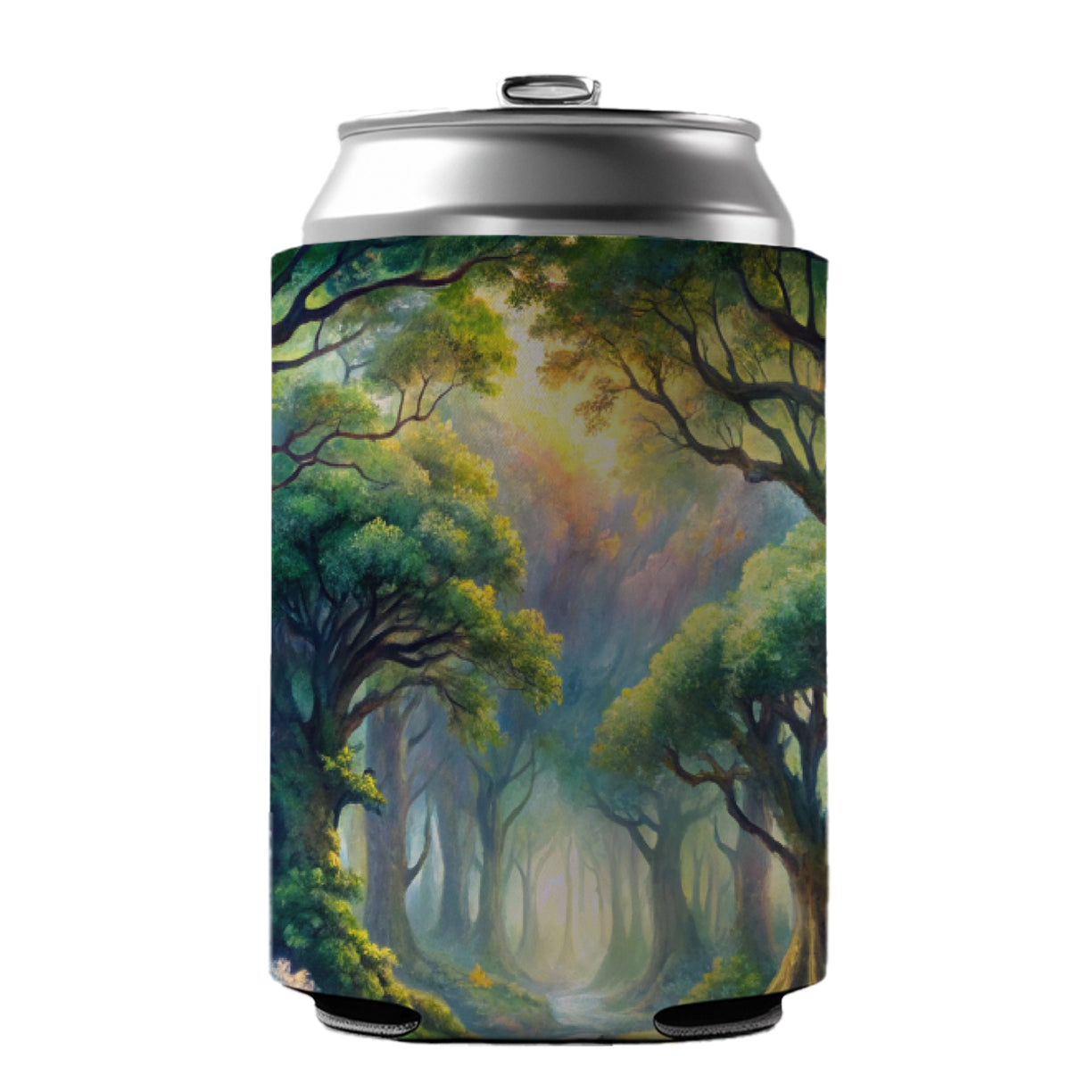 Elvish Elves Forest Fantasy Watercolor Design Can Cooler Beer Soda Drink Insulated Holder Sleeve Hugger