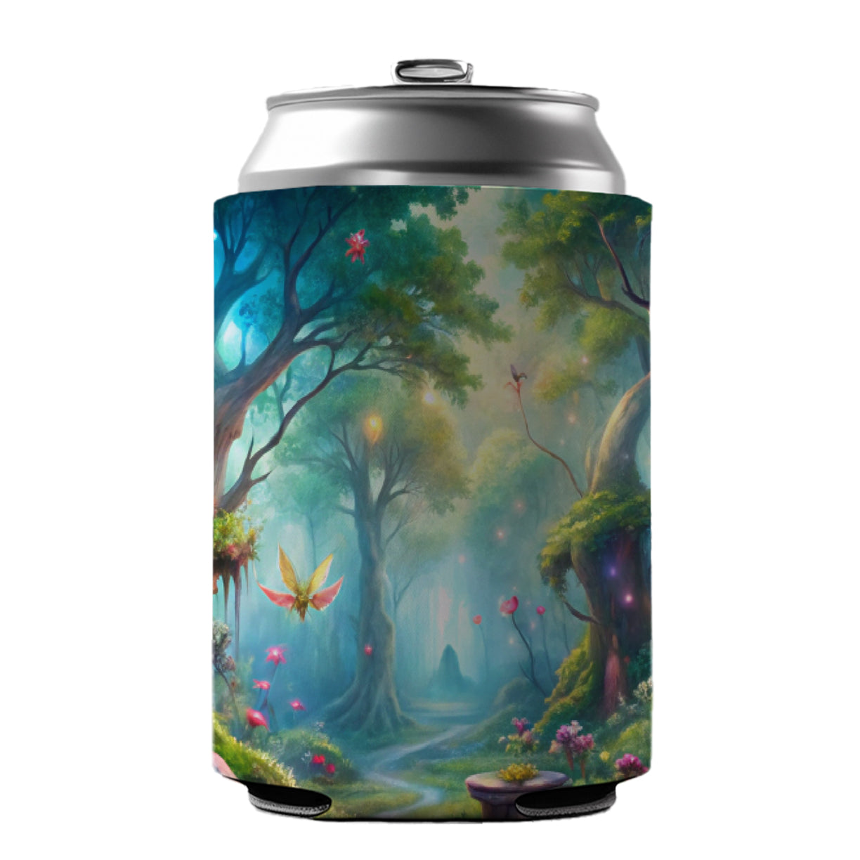 Fairy Forest Fantasy Watercolor Beautiful Can Cooler Beer Soda Drink Insulated Holder Sleeve Hugger