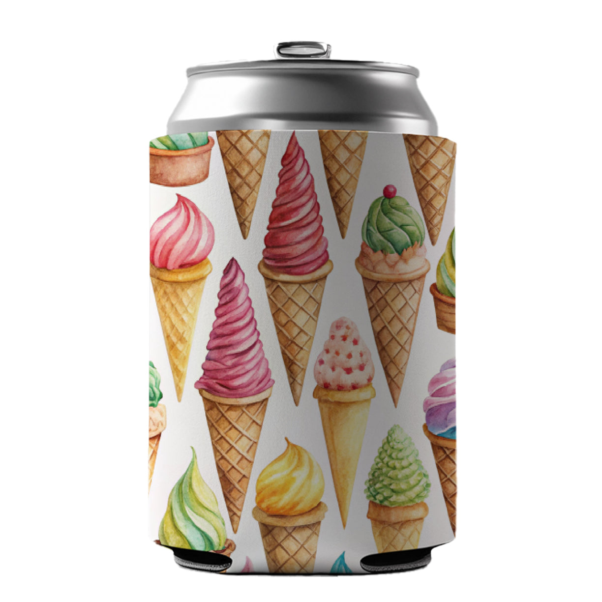 Ice Cream Cones Colorful Can Cooler Beer Soda Drink Insulated Holder Sleeve Hugger
