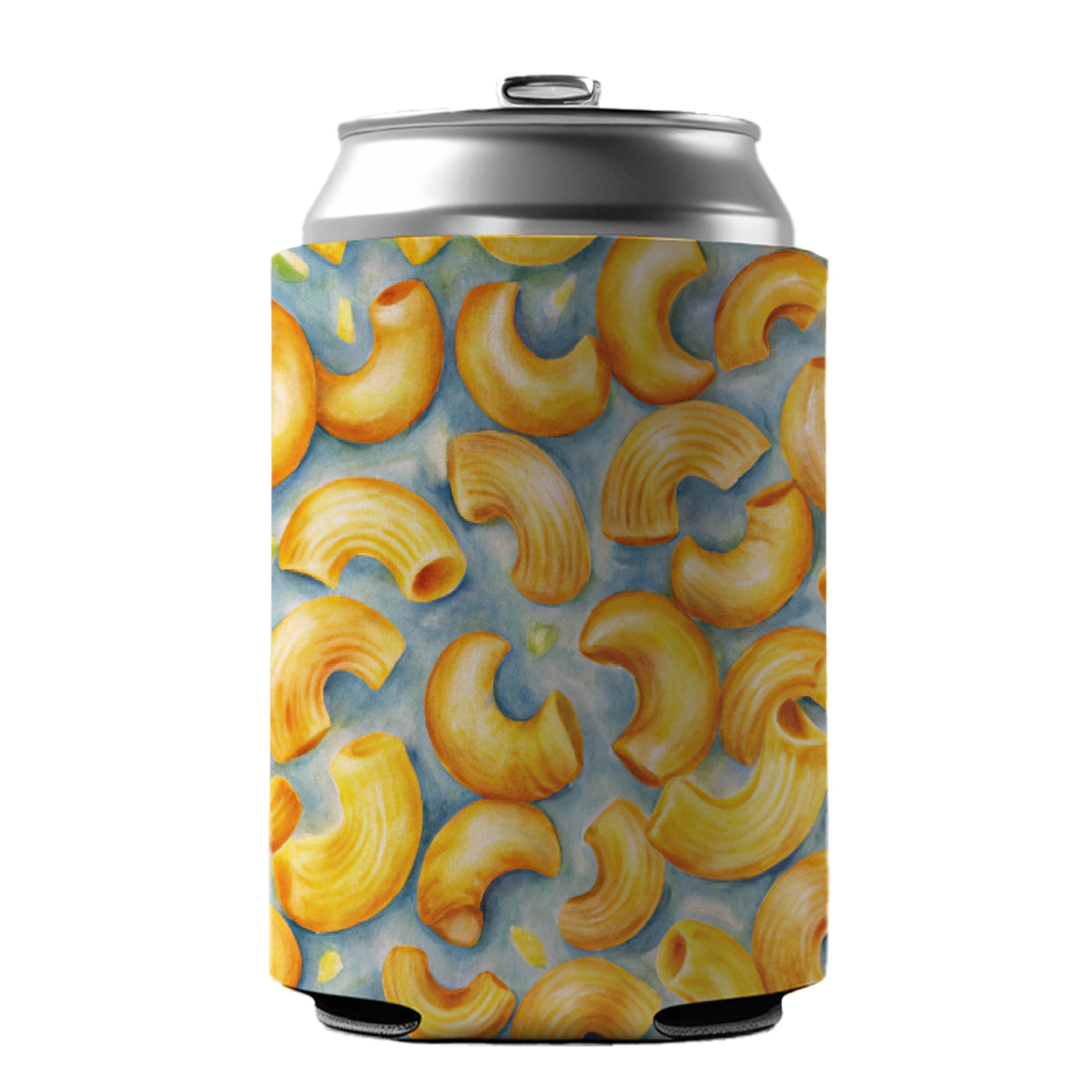 Macaroni Cheese Pasta Watercolor Can Cooler Beer Soda Drink Insulated Holder Sleeve Hugger