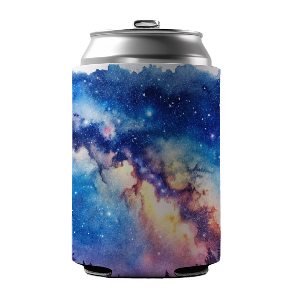 Milky Way Space Watercolor Design Stars Beautiful Can Cooler Beer Soda Drink Insulated Holder Sleeve Hugger