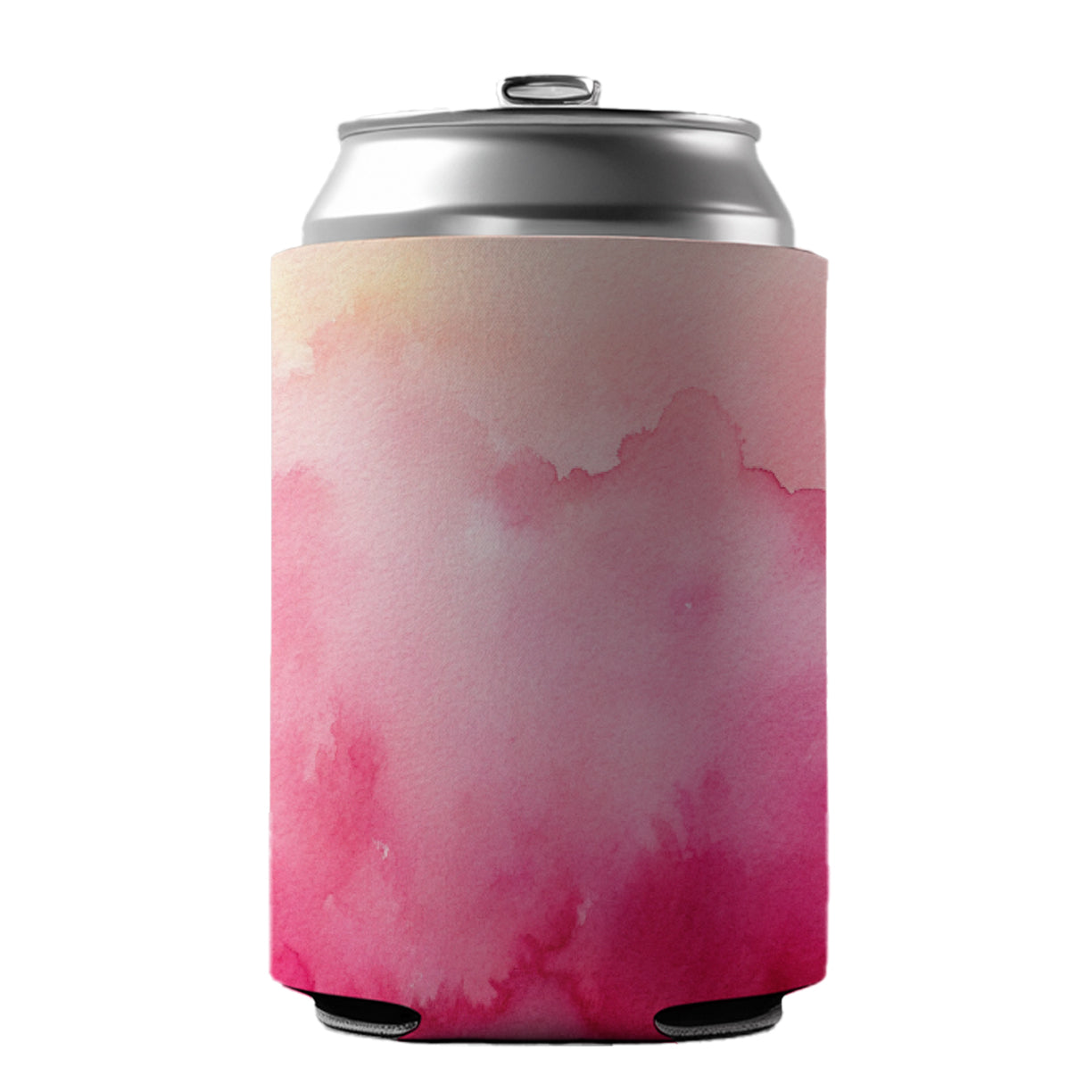 Pink Ombre Watercolor Can Cooler Beer Soda Drink Insulated Holder Sleeve Hugger