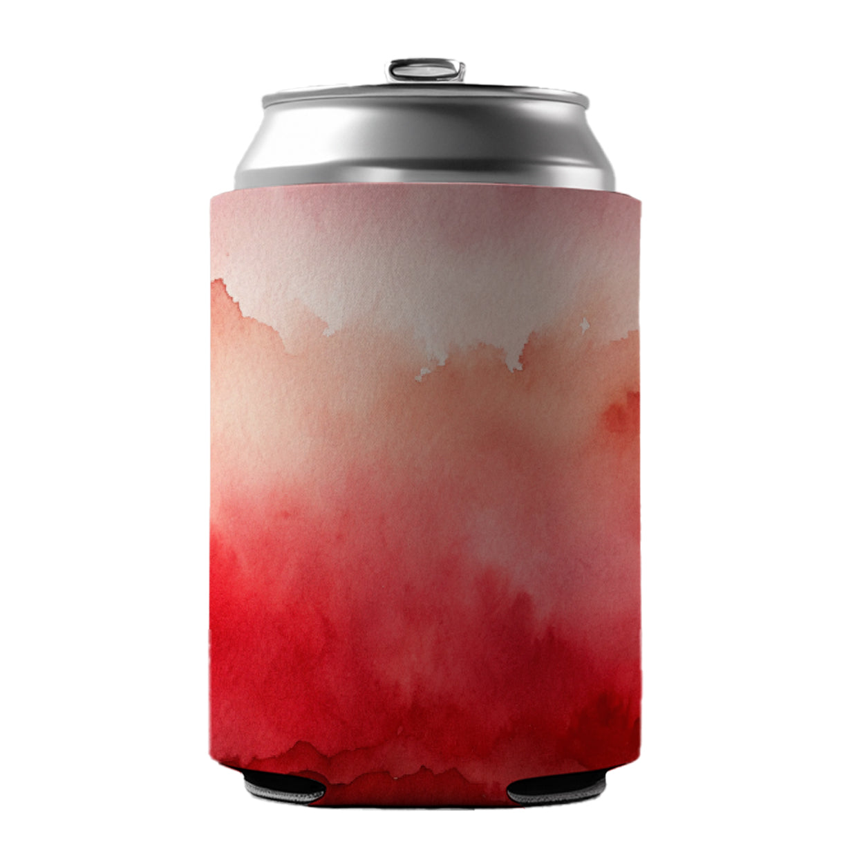 Red Ombre Watercolor Can Cooler Beer Soda Drink Insulated Holder Sleeve Hugger